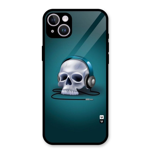 Music Skull Glass Back Case for iPhone 14 Plus