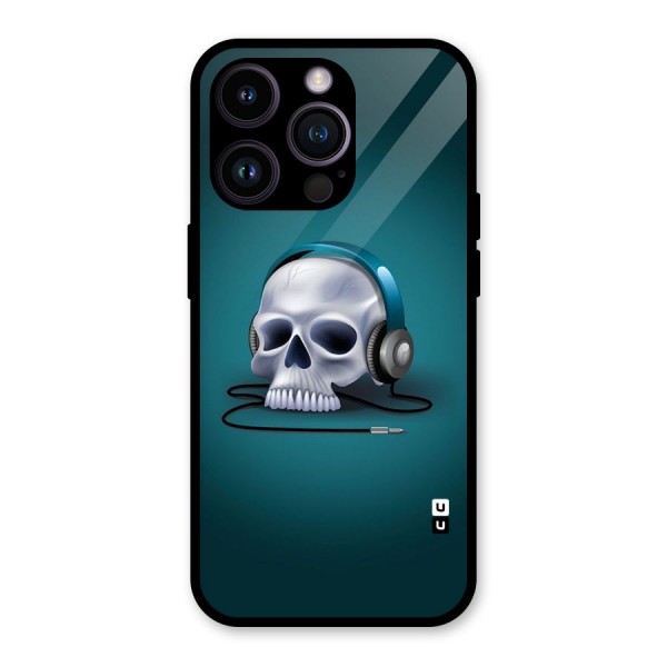 Music Skull Glass Back Case for iPhone 14 Pro