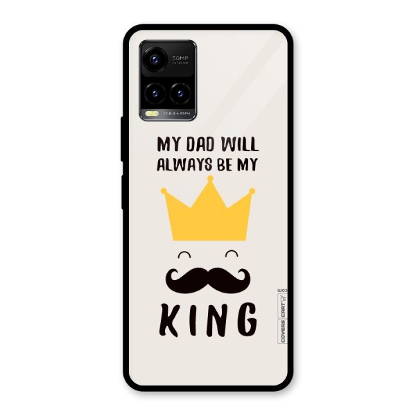 My King Dad Glass Back Case for Vivo Y21 2021