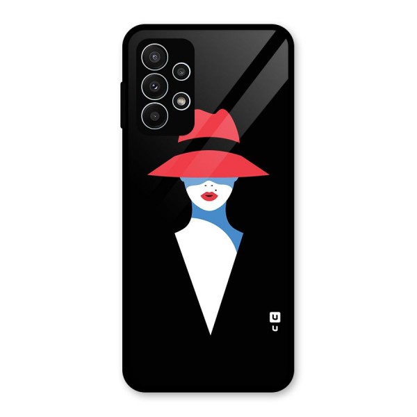 Mysterious Woman Illustration Glass Back Case for Galaxy A23