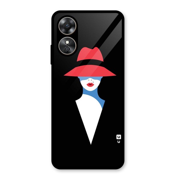 Mysterious Woman Illustration Glass Back Case for Oppo A17