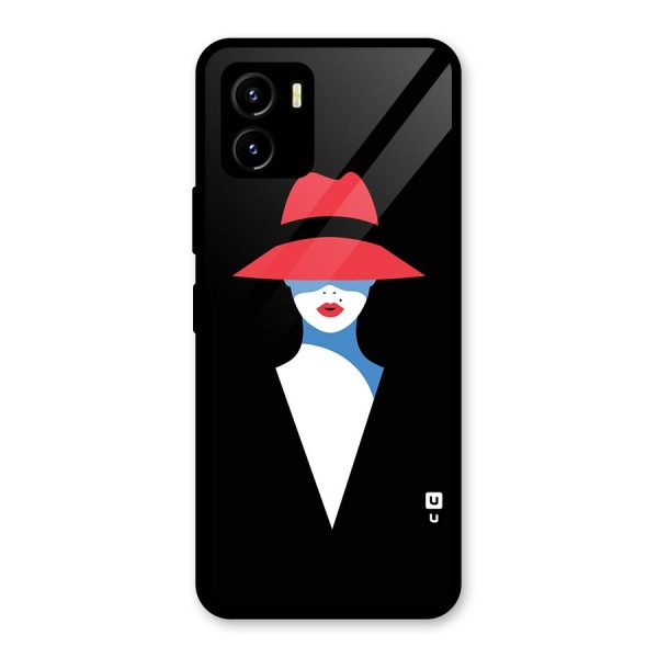 Mysterious Woman Illustration Glass Back Case for Vivo Y15s