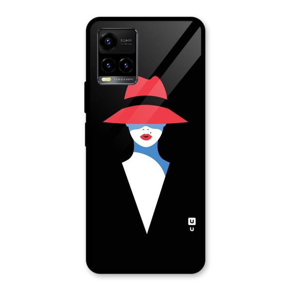 Mysterious Woman Illustration Glass Back Case for Vivo Y33s