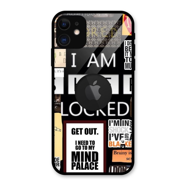 Mystery Pattern Glass Back Case for iPhone 11 Logo Cut