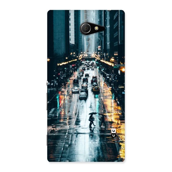 NY Streets Rainy Back Case for Sony Xperia M2