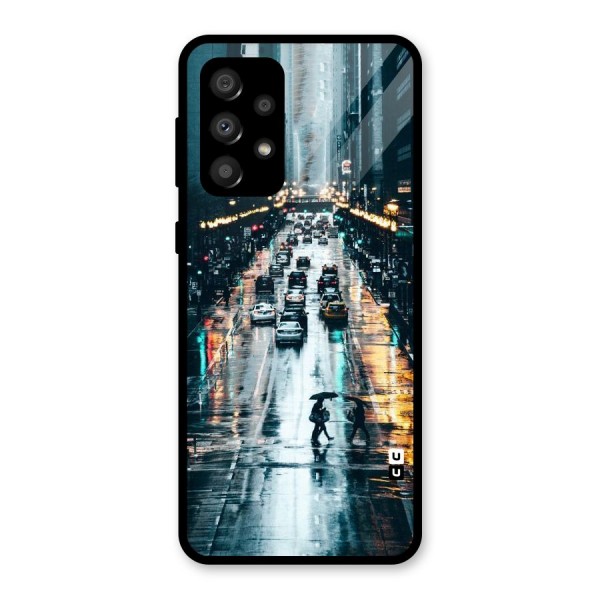 NY Streets Rainy Glass Back Case for Galaxy A32