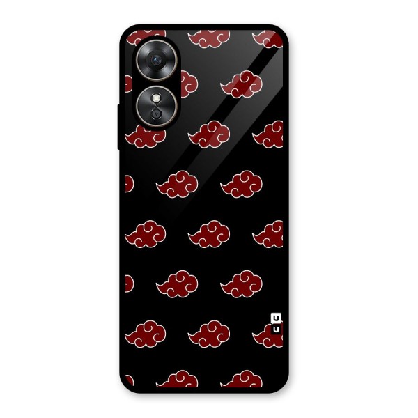 Naruto Akatsuki Pattern Glass Back Case for Oppo A17