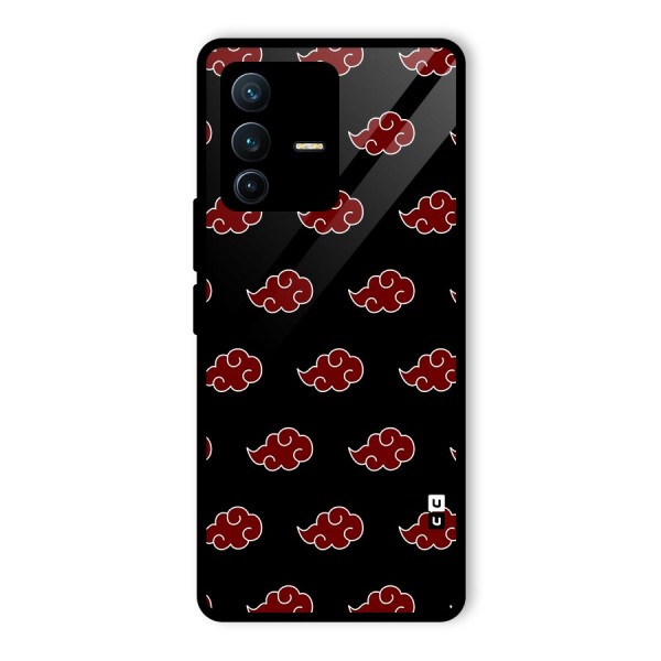 Naruto Akatsuki Pattern Glass Back Case for Vivo V23 Pro