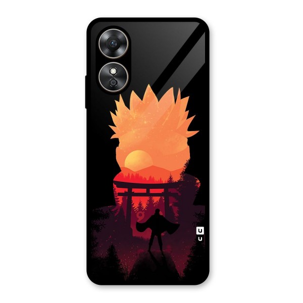 Naruto Anime Sunset Art Glass Back Case for Oppo A17