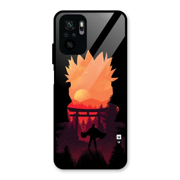 Naruto Anime Sunset Art Glass Back Case for Redmi Note 10