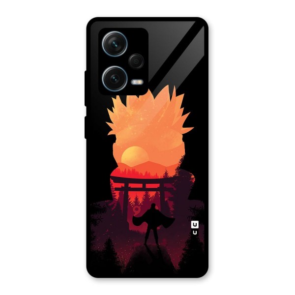 Naruto Anime Sunset Art Glass Back Case for Redmi Note 12 Pro Plus 5G