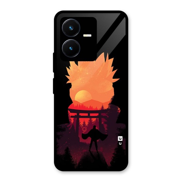 Naruto Anime Sunset Art Glass Back Case for Vivo Y22