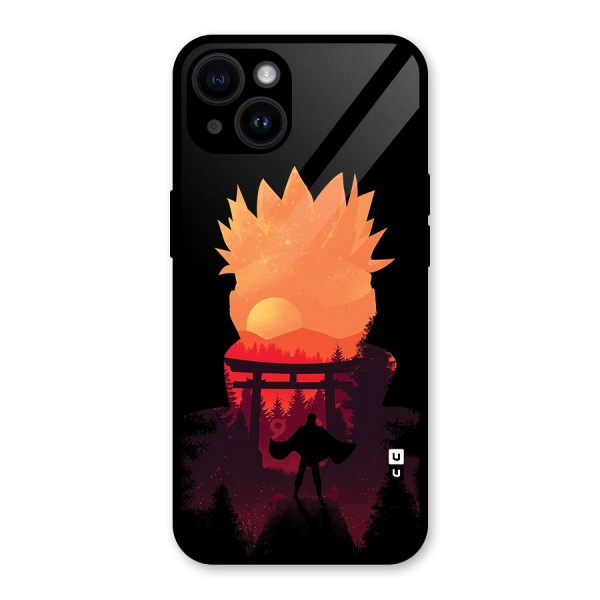 Naruto Anime Sunset Art Glass Back Case for iPhone 14