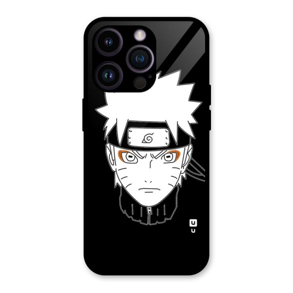 Naruto Black and White Art Glass Back Case for iPhone 14 Pro