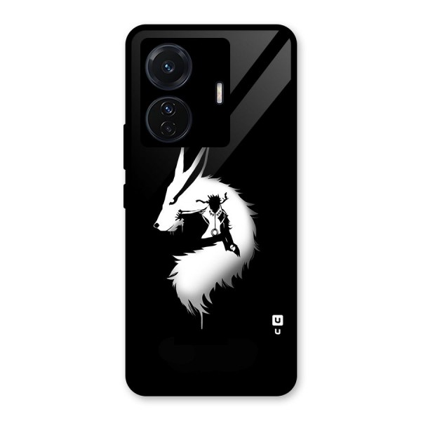 Naruto Kurama Mode Glass Back Case for Vivo T1 Pro