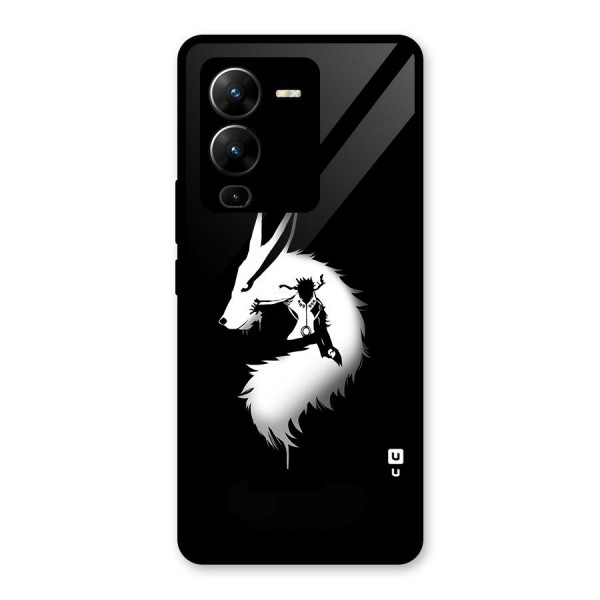 Naruto Kurama Mode Glass Back Case for Vivo V25 Pro