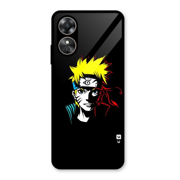 Naruto Pen Sketch Art Glass Back Case for Oppo A17