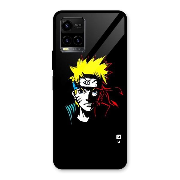 Naruto Pen Sketch Art Glass Back Case for Vivo Y21A