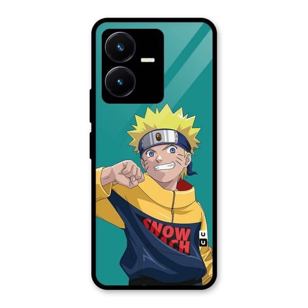 Naruto Snow Beach Art Glass Back Case for Vivo Y22