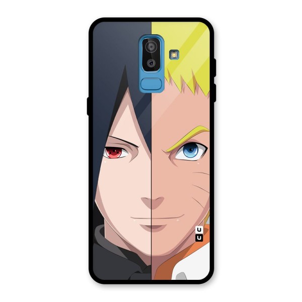 Naruto and Sasuke Glass Back Case for Galaxy J8