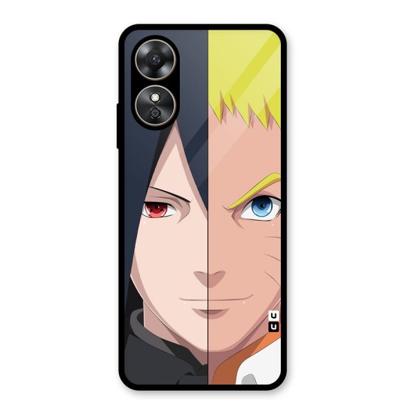 Naruto and Sasuke Glass Back Case for Oppo A17