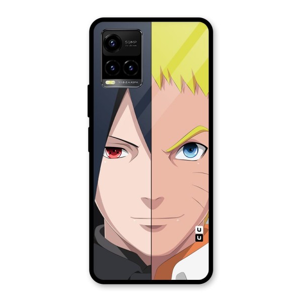 Naruto and Sasuke Glass Back Case for Vivo Y21 2021