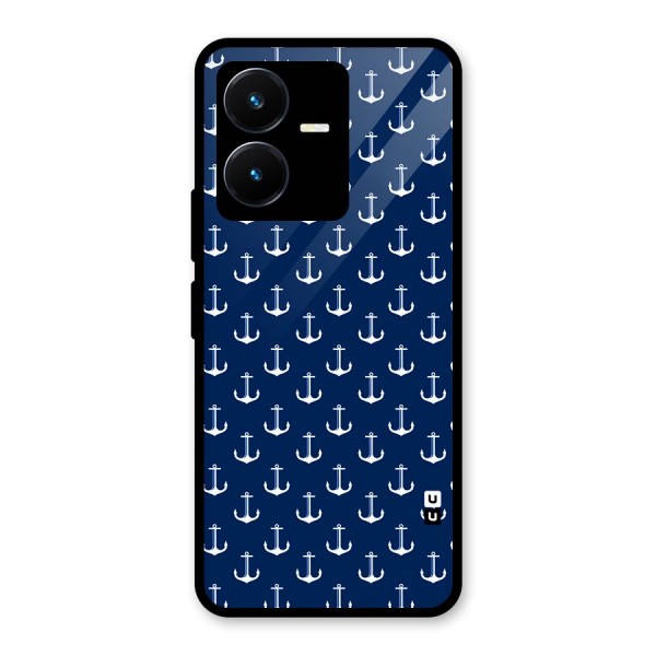 Nautical Pattern Glass Back Case for Vivo Y22