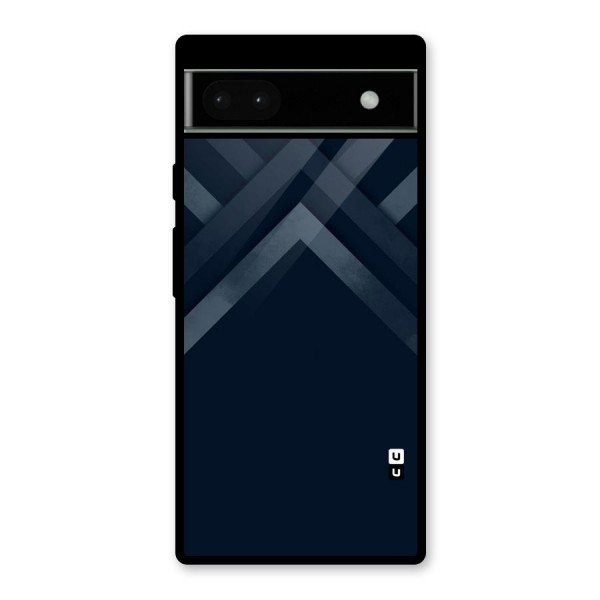 Navy Blue Arrow Glass Back Case for Google Pixel 6a