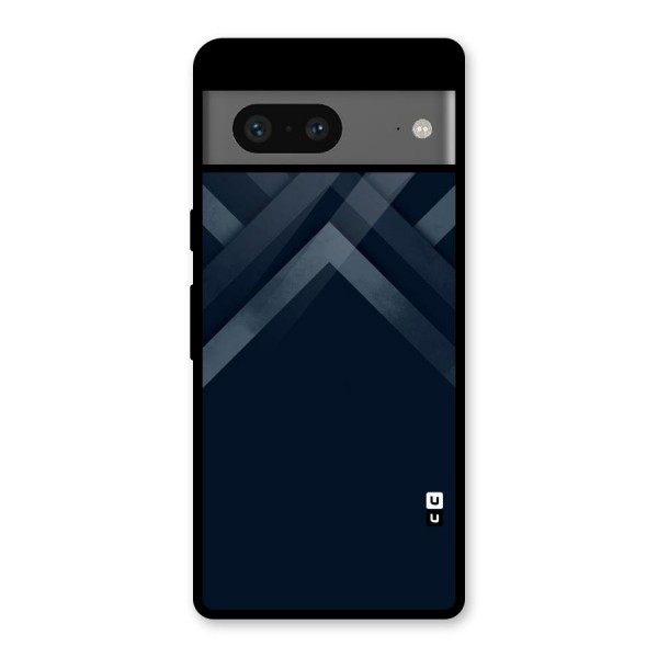 Navy Blue Arrow Glass Back Case for Google Pixel 7