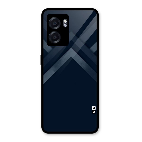 Navy Blue Arrow Glass Back Case for Oppo K10 (5G)