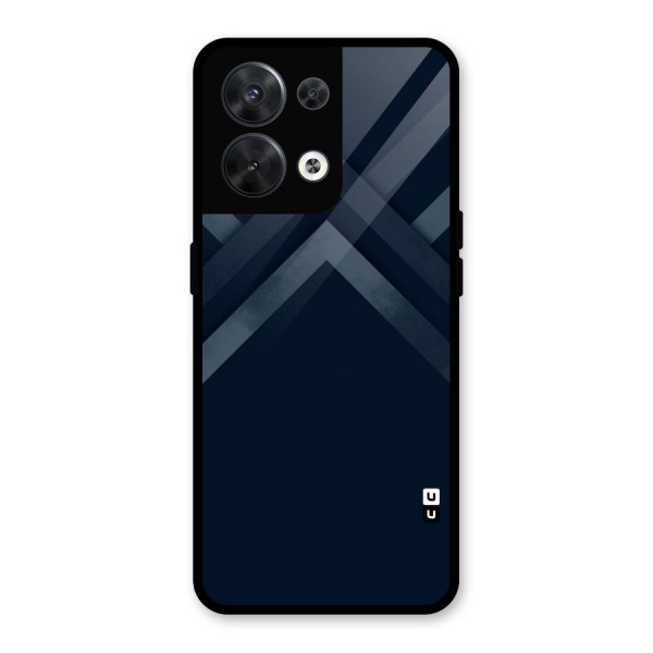 Navy Blue Arrow Glass Back Case for Oppo Reno8 5G