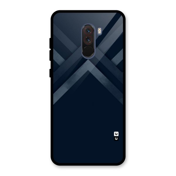 Navy Blue Arrow Glass Back Case for Poco F1