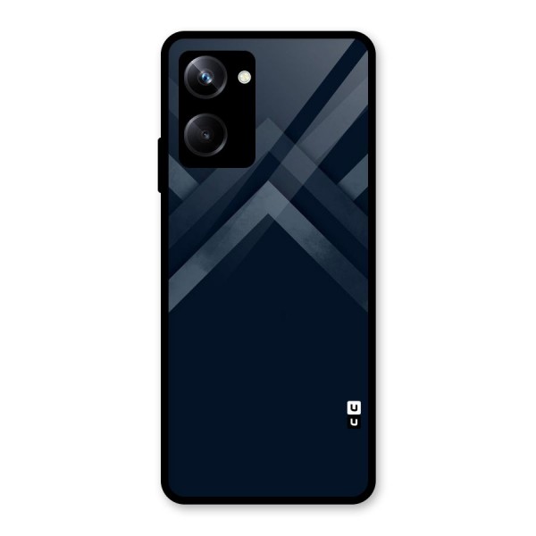 Navy Blue Arrow Glass Back Case for Realme 10 Pro