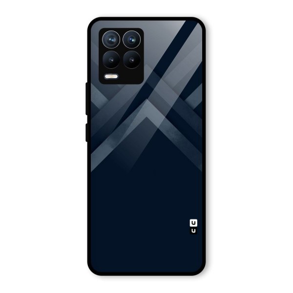 Navy Blue Arrow Glass Back Case for Realme 8