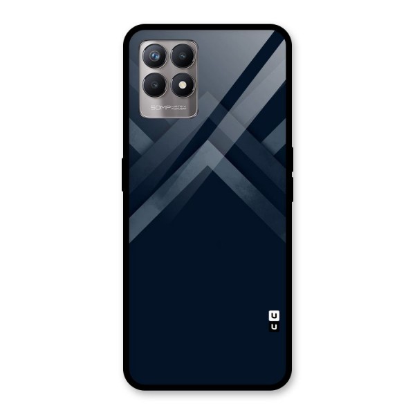 Navy Blue Arrow Glass Back Case for Realme 8i