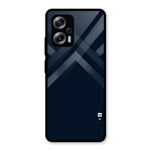 Navy Blue Arrow Glass Back Case for Redmi K50i