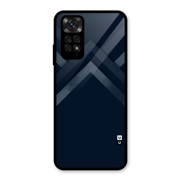 Navy Blue Arrow Glass Back Case for Redmi Note 11