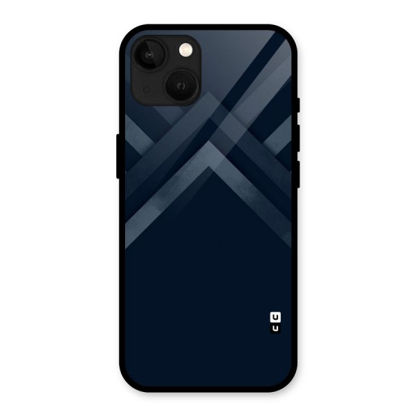 Navy Blue Arrow Glass Back Case for iPhone 13