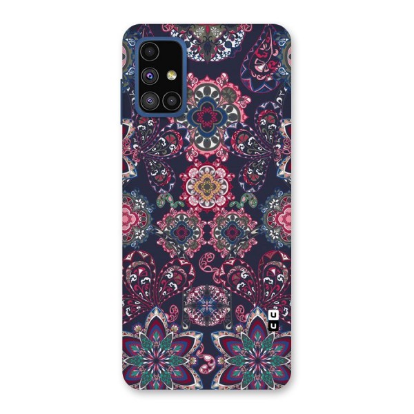 Navy Blue Bloom Pattern Back Case for Galaxy M51