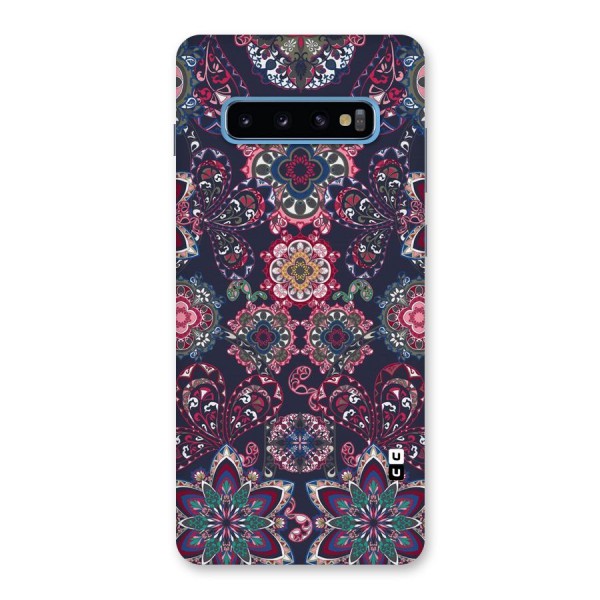 Navy Blue Bloom Pattern Back Case for Galaxy S10 Plus