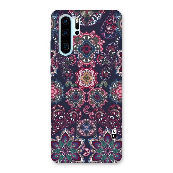 Navy Blue Bloom Pattern Back Case for Huawei P30 Pro