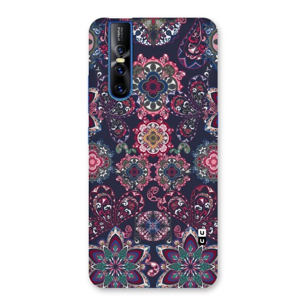 Navy Blue Bloom Pattern Back Case for Vivo V15 Pro