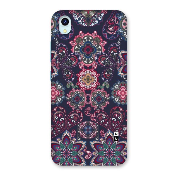 Navy Blue Bloom Pattern Back Case for Vivo Y1s