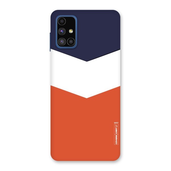 Navy Blue White Orange Arrow Back Case for Galaxy M51