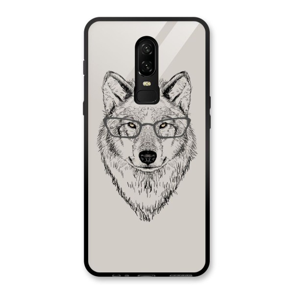 Nerdy Wolf Glass Back Case for OnePlus 6