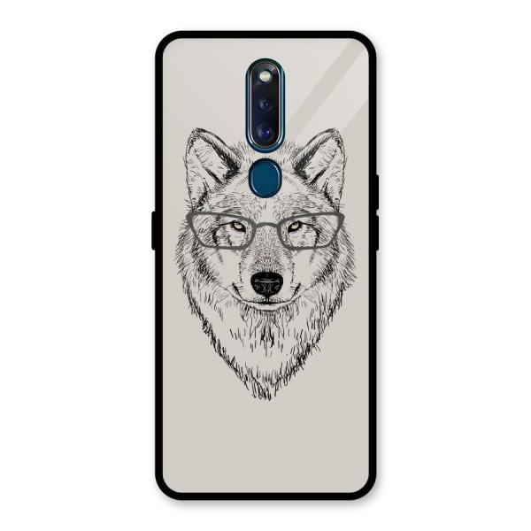 Nerdy Wolf Glass Back Case for Oppo F11 Pro