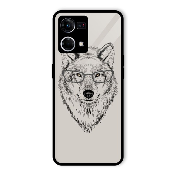 Nerdy Wolf Glass Back Case for Oppo F21s Pro 4G