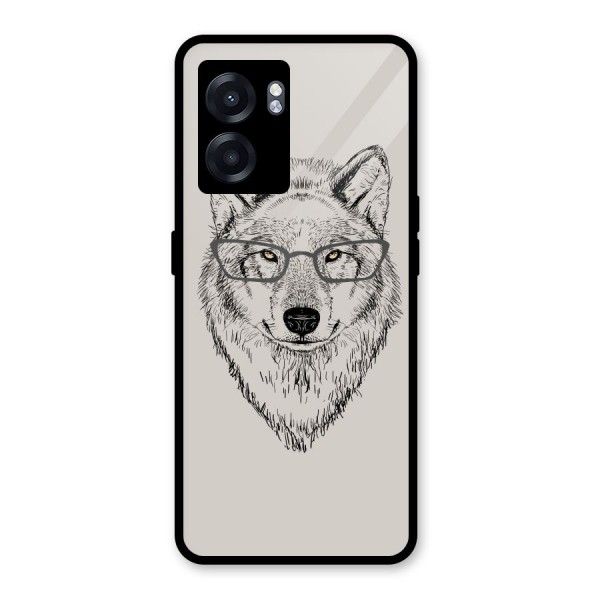 Nerdy Wolf Glass Back Case for Oppo K10 (5G)