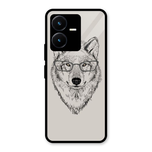 Nerdy Wolf Glass Back Case for Vivo Y22