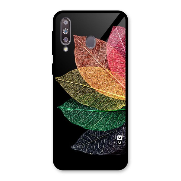 Net Leaf Color Design Glass Back Case for Galaxy M30